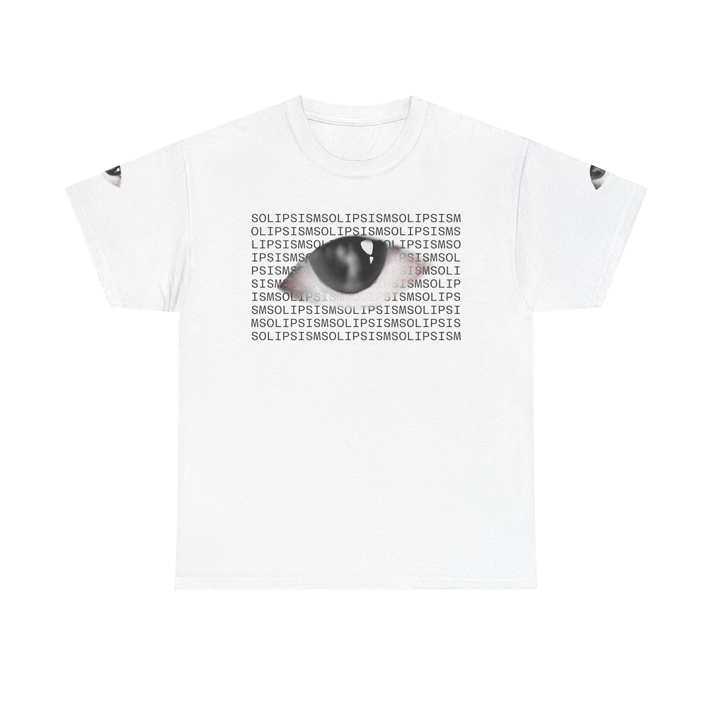 Monochrome Lip Print Tee | Repeated Text Pattern, Minimal Graphic Shirt