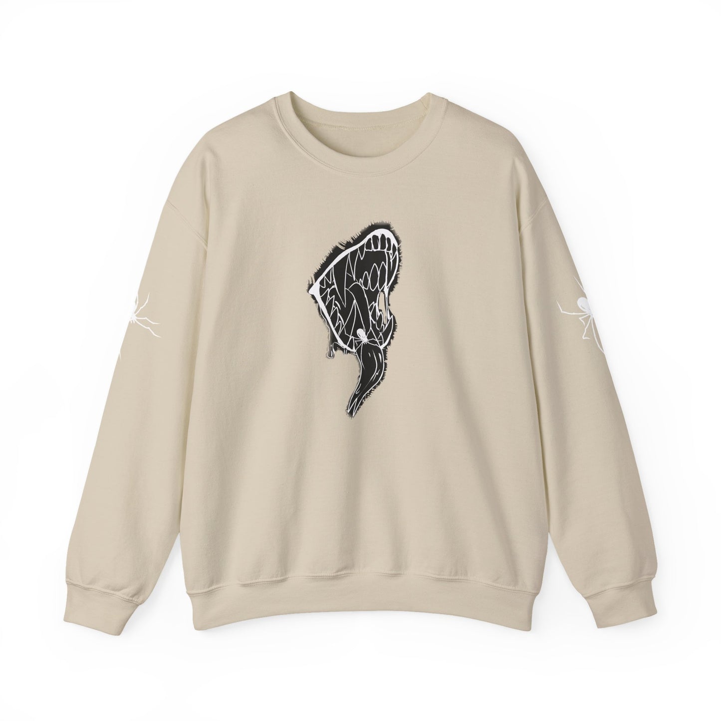 Snake Skull Illustration Crewneck Sweatshirt | Gothic Snake Sleeve Art