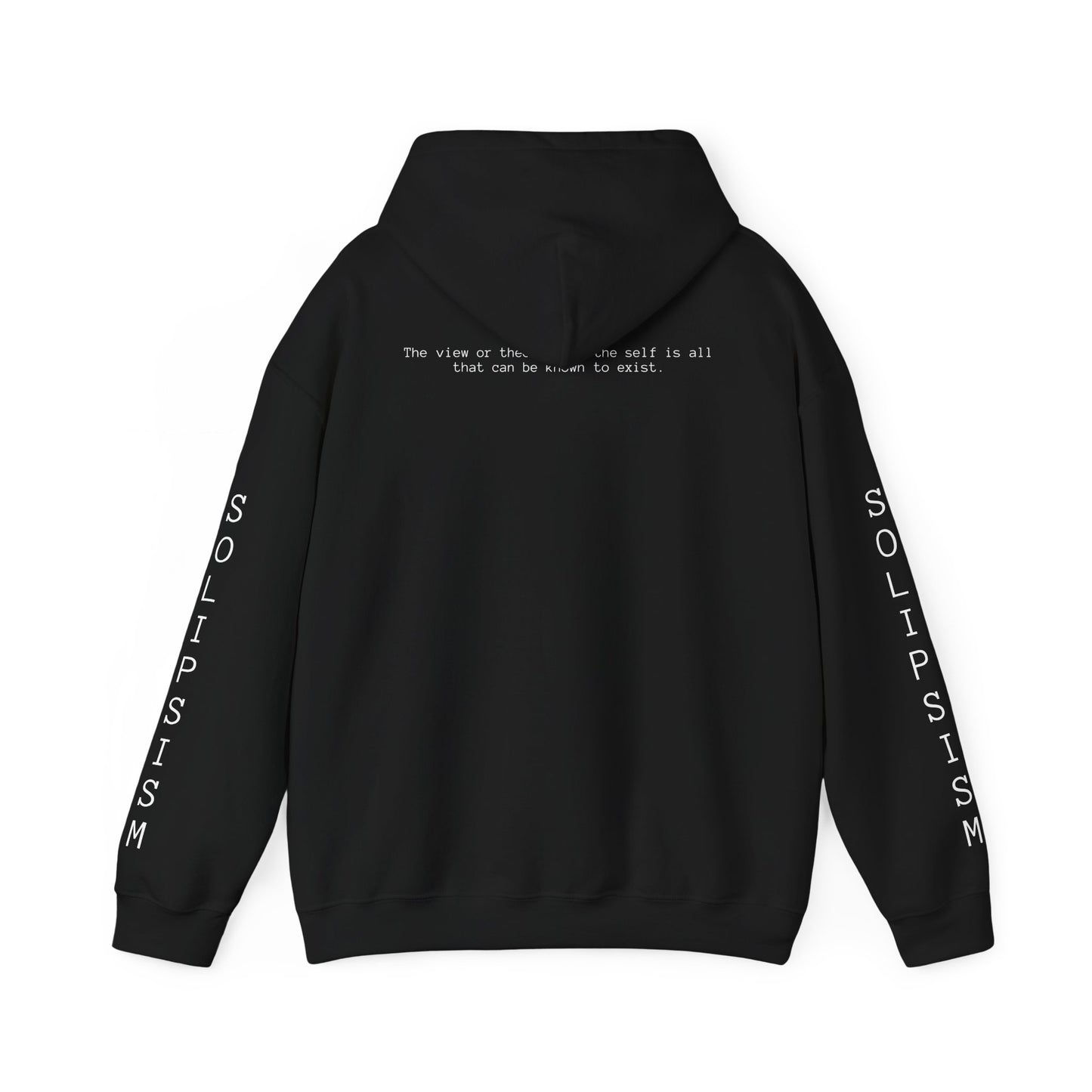 Solipsism Eye Graphic Hoodie | Solipsism Text Sleeve Pullover