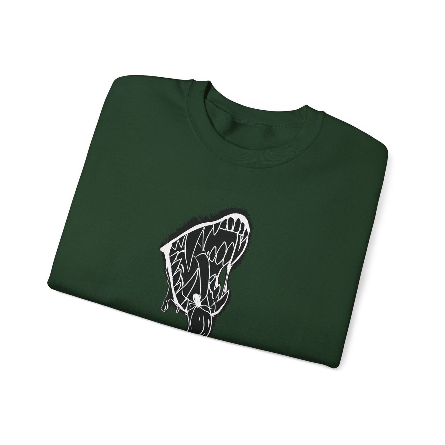 Snake Skull Illustration Crewneck Sweatshirt | Gothic Snake Sleeve Art