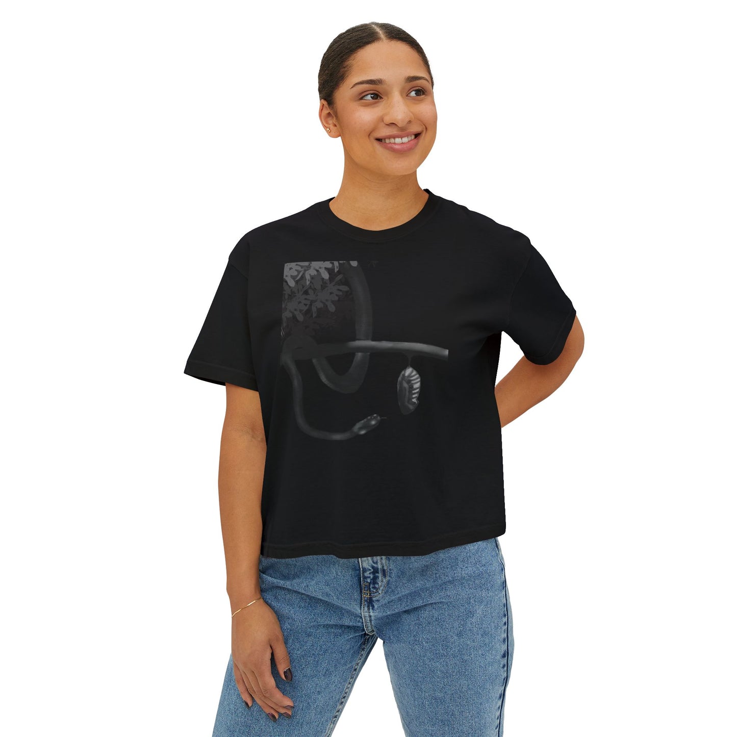 Metempsychosis snake and cocoon Women's Boxy Tee | philosophical graphic tee