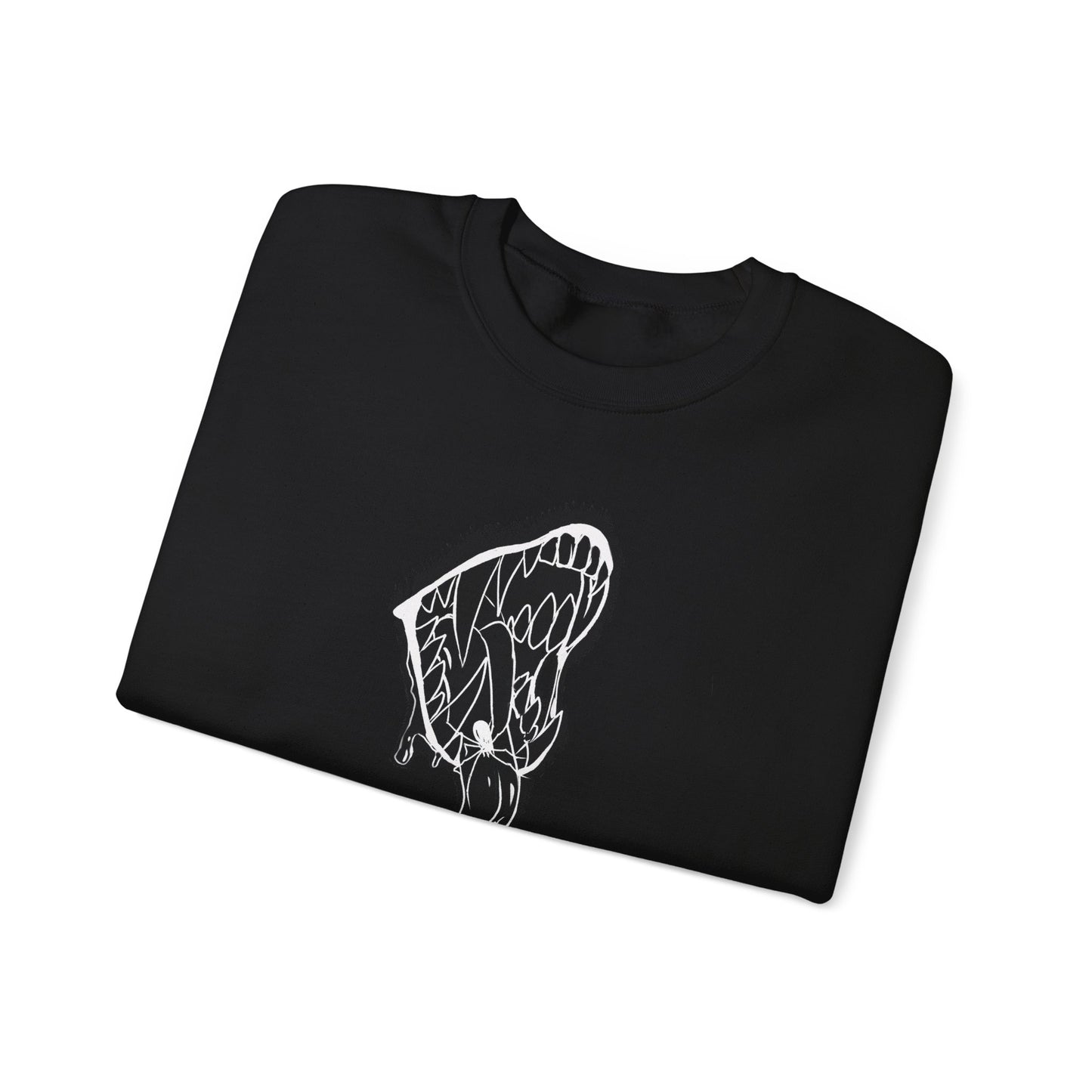 Snake Skull Illustration Crewneck Sweatshirt | Gothic Snake Sleeve Art