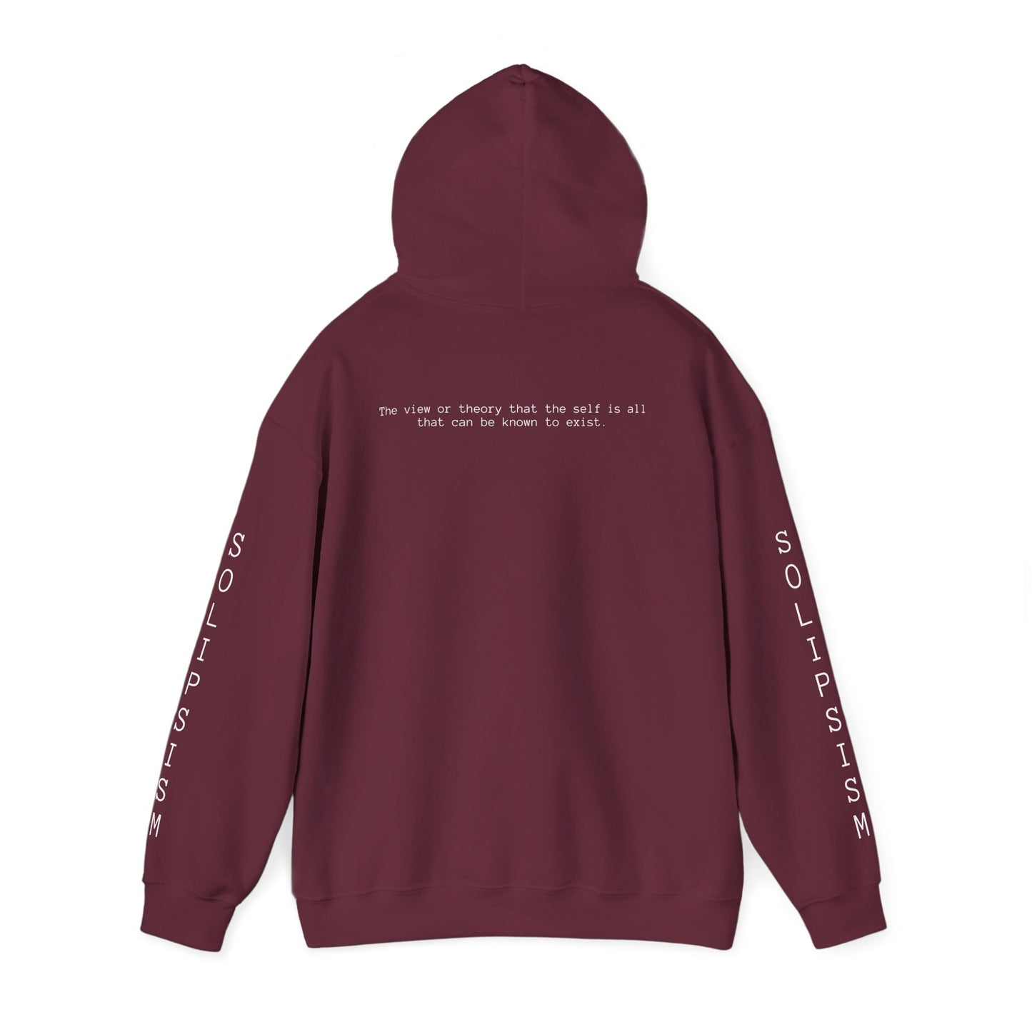 Solipsism Eye Graphic Hoodie | Solipsism Text Sleeve Pullover