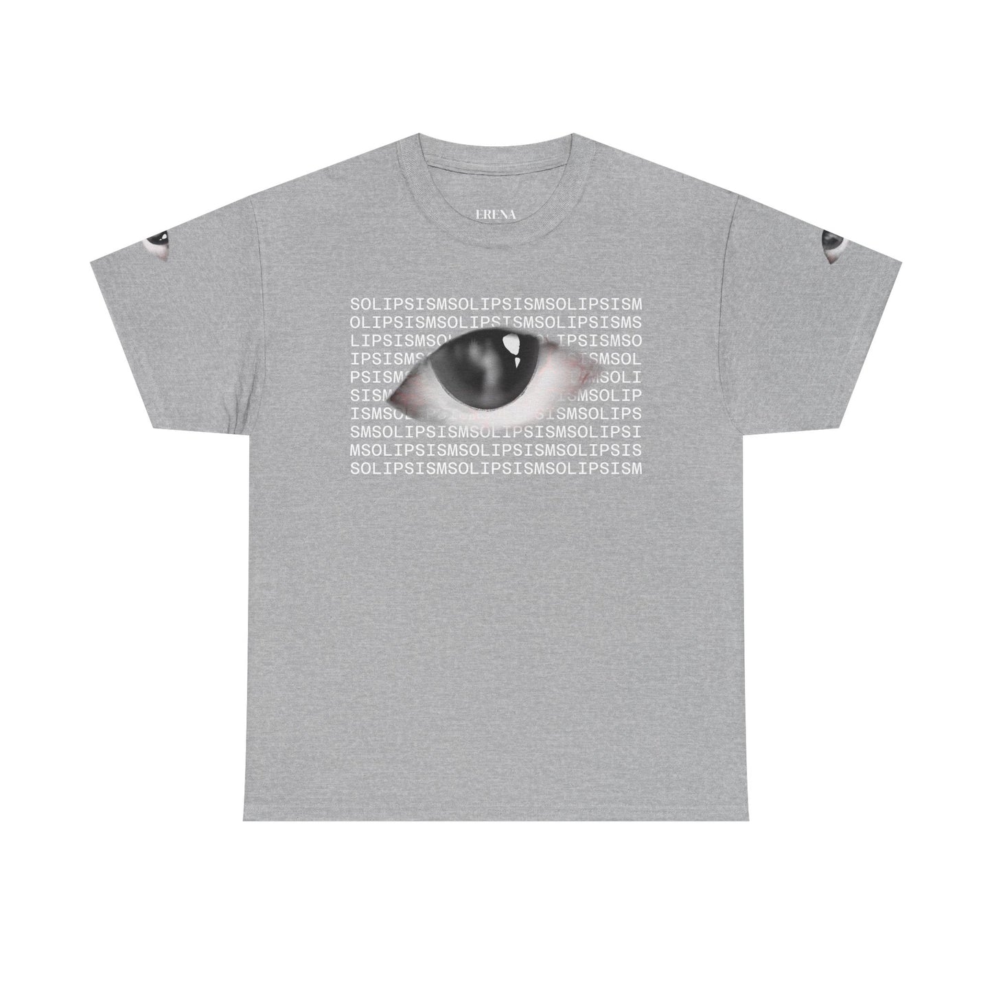 Monochrome Lip Print Tee | Repeated Text Pattern, Minimal Graphic Shirt