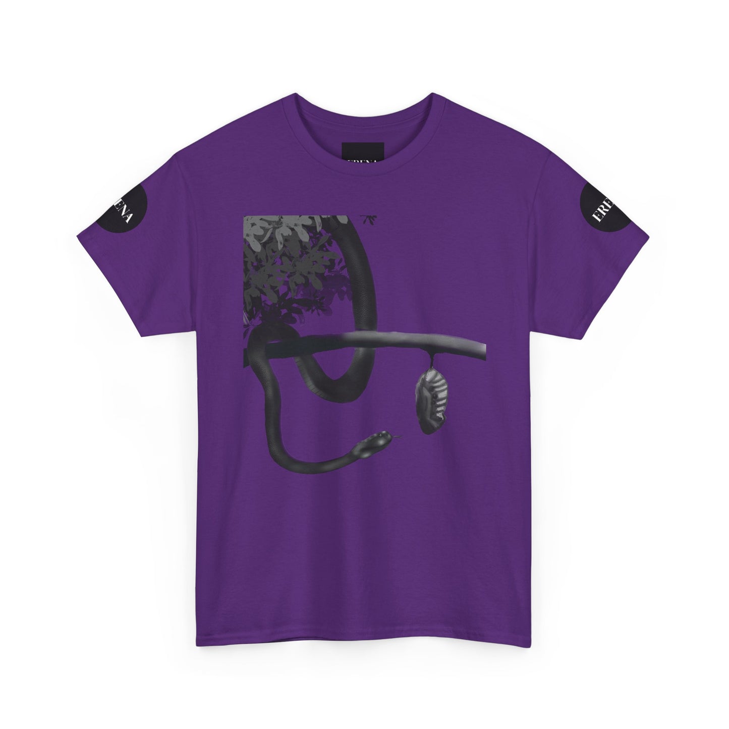 Metempsychosis Snake Illustration Tee | Monochrome Botanical Art
