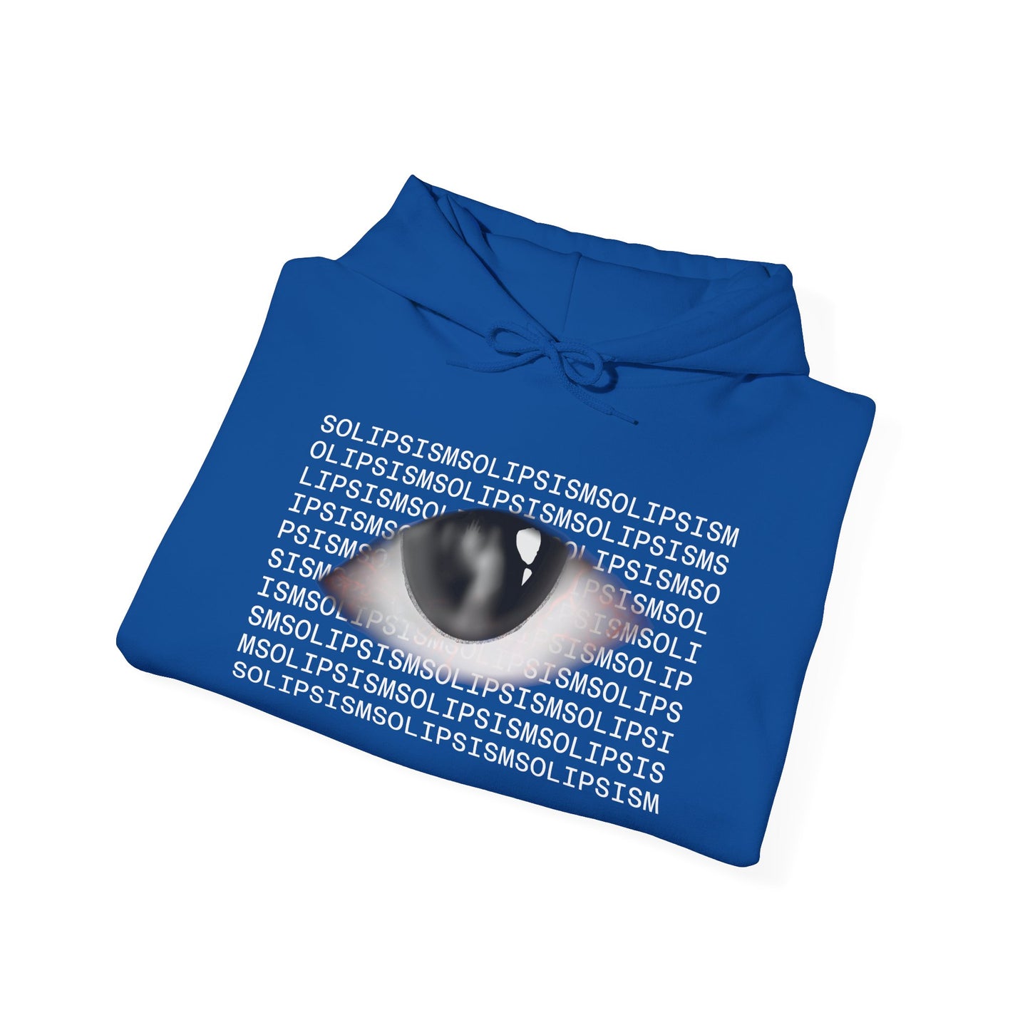 Solipsism Eye Graphic Hoodie | Solipsism Text Sleeve Pullover