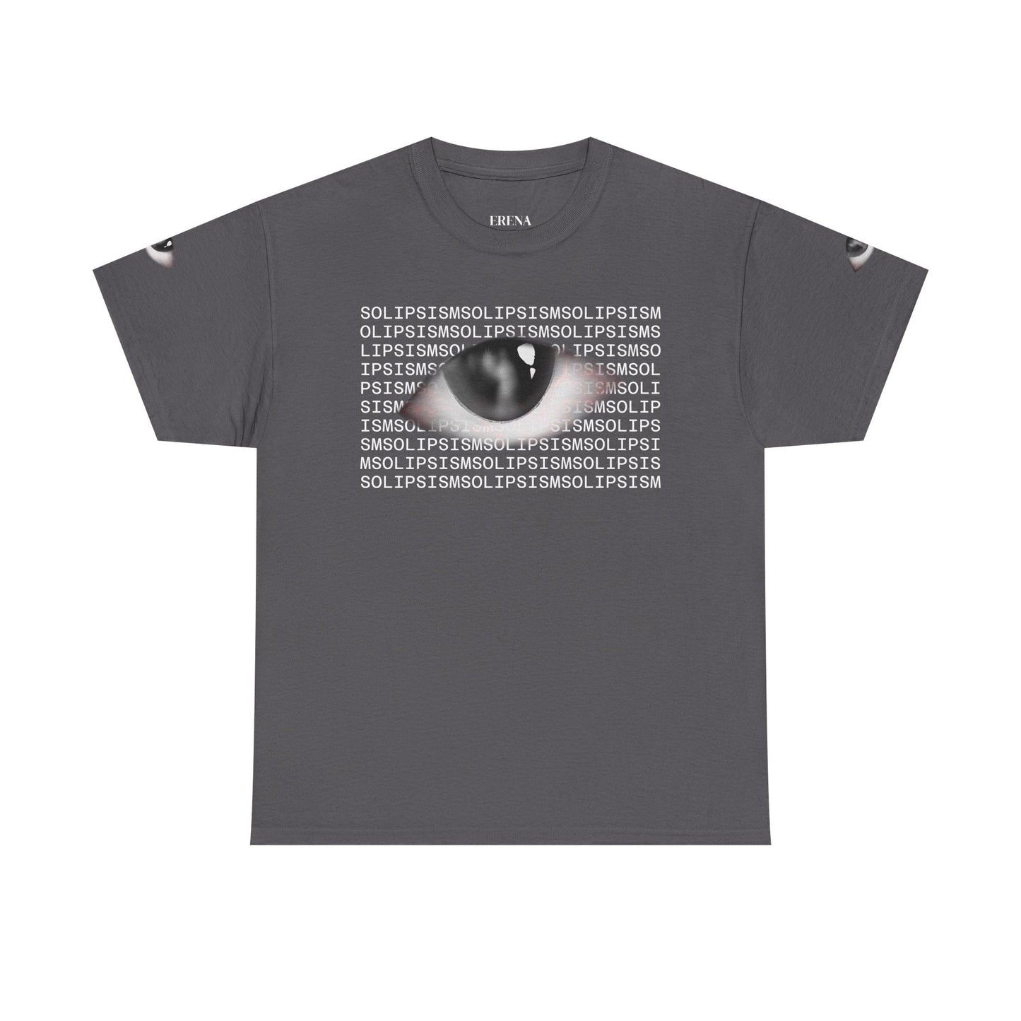 Monochrome Lip Print Tee | Repeated Text Pattern, Minimal Graphic Shirt