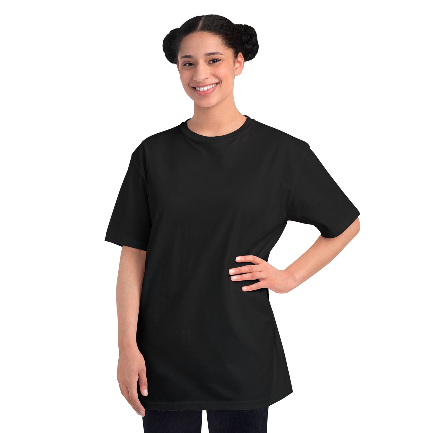 Monochrome Eye with Repeated Text T-Shirt | Graphic Back Print