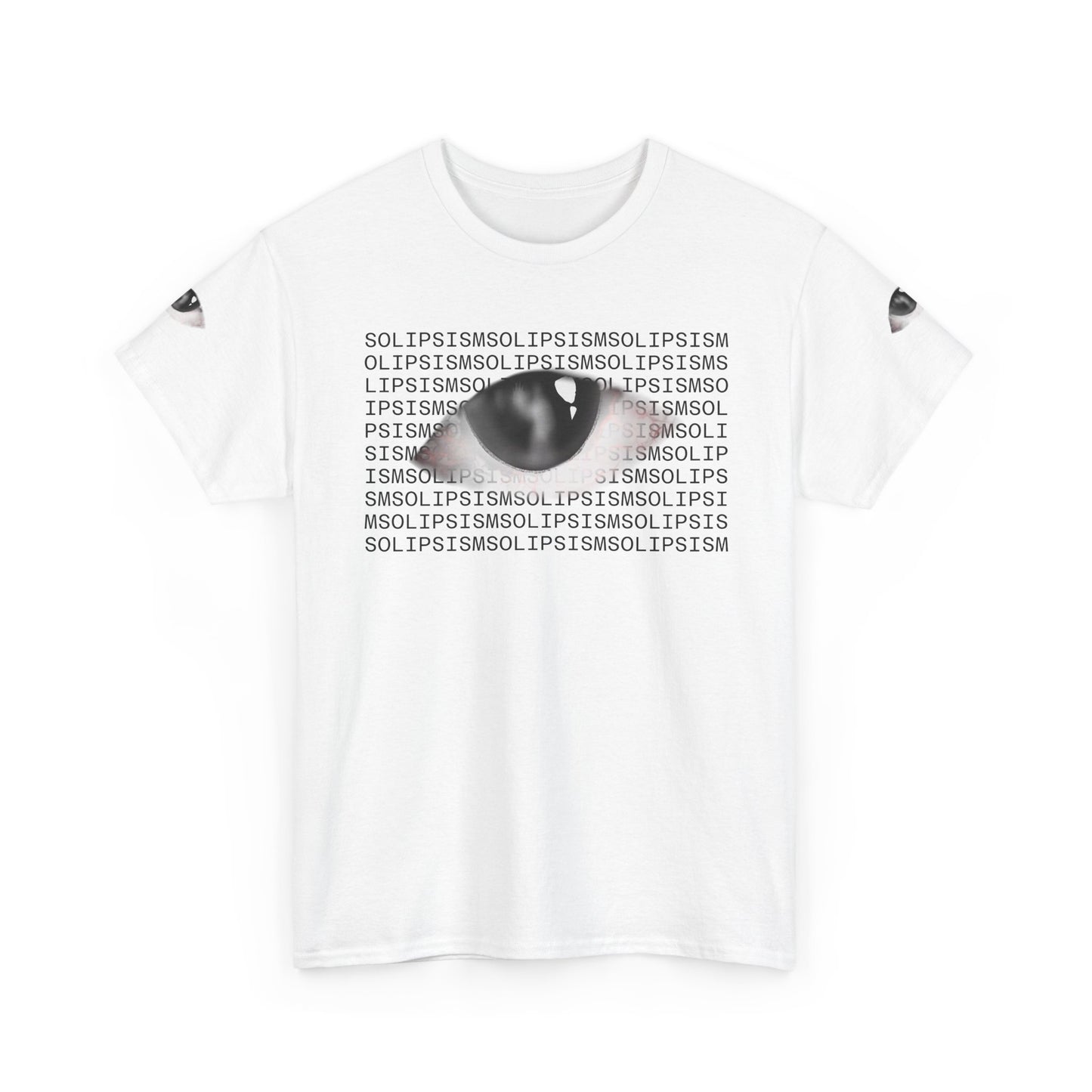 Monochrome Lip Print Tee | Repeated Text Pattern, Minimal Graphic Shirt