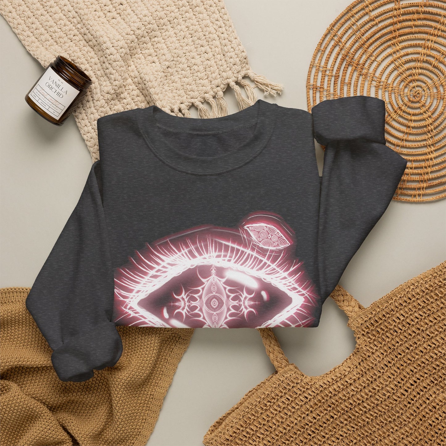 Sonder eye graphic Sweatshirt | poetic text sleeve crewneck