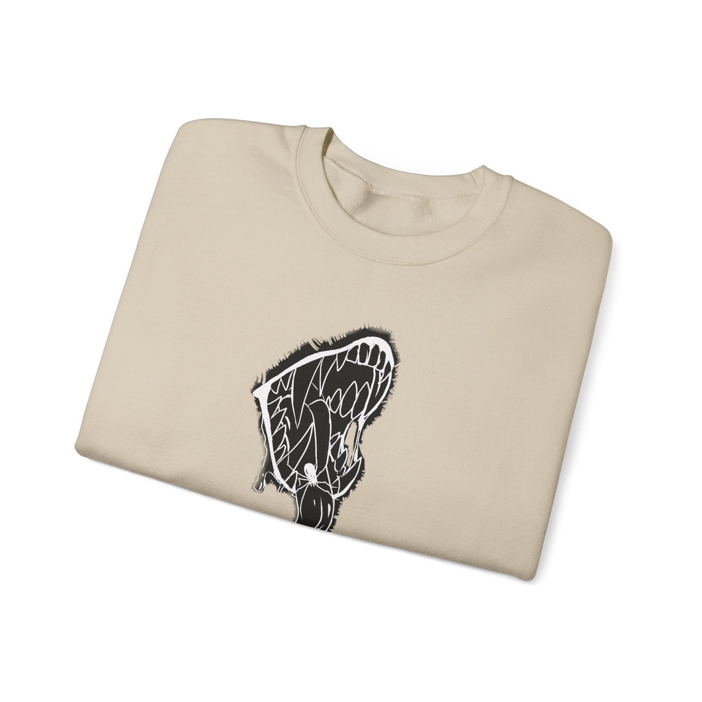 Snake Skull Illustration Crewneck Sweatshirt | Gothic Snake Sleeve Art