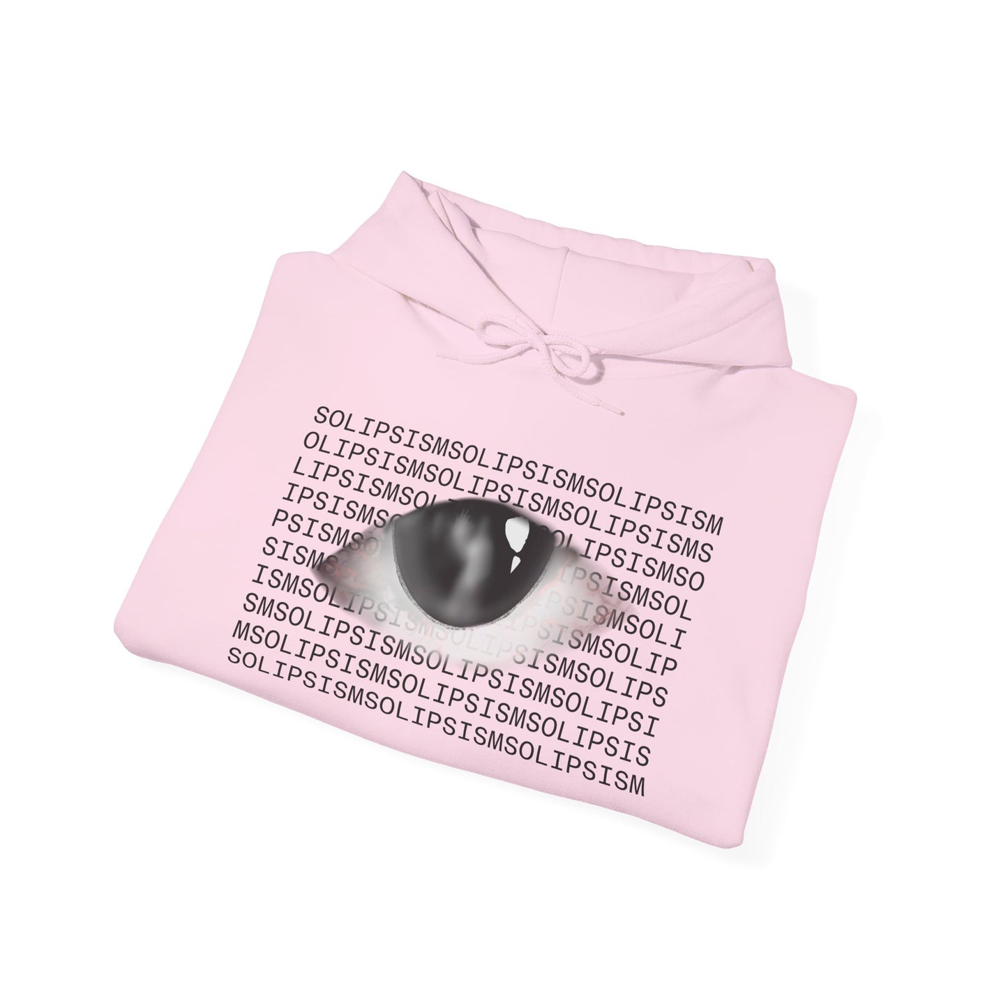 Solipsism Eye Graphic Hoodie | Solipsism Text Sleeve Pullover