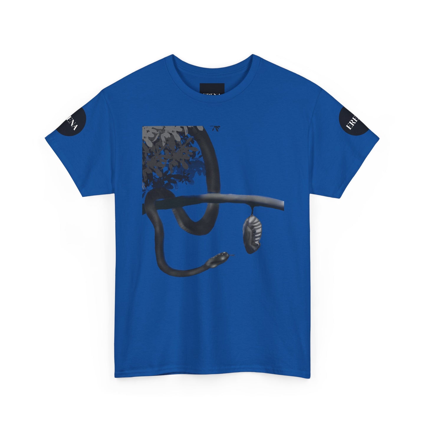 Metempsychosis Snake Illustration Tee | Monochrome Botanical Art